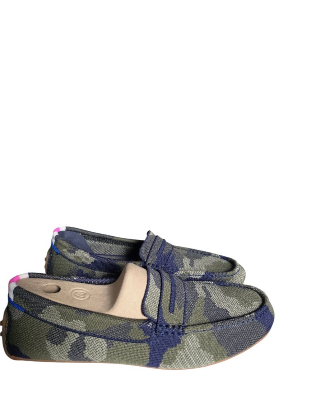Rothy's The Driver Forest Camo Womens Olive Green Loafers Sz 8.5